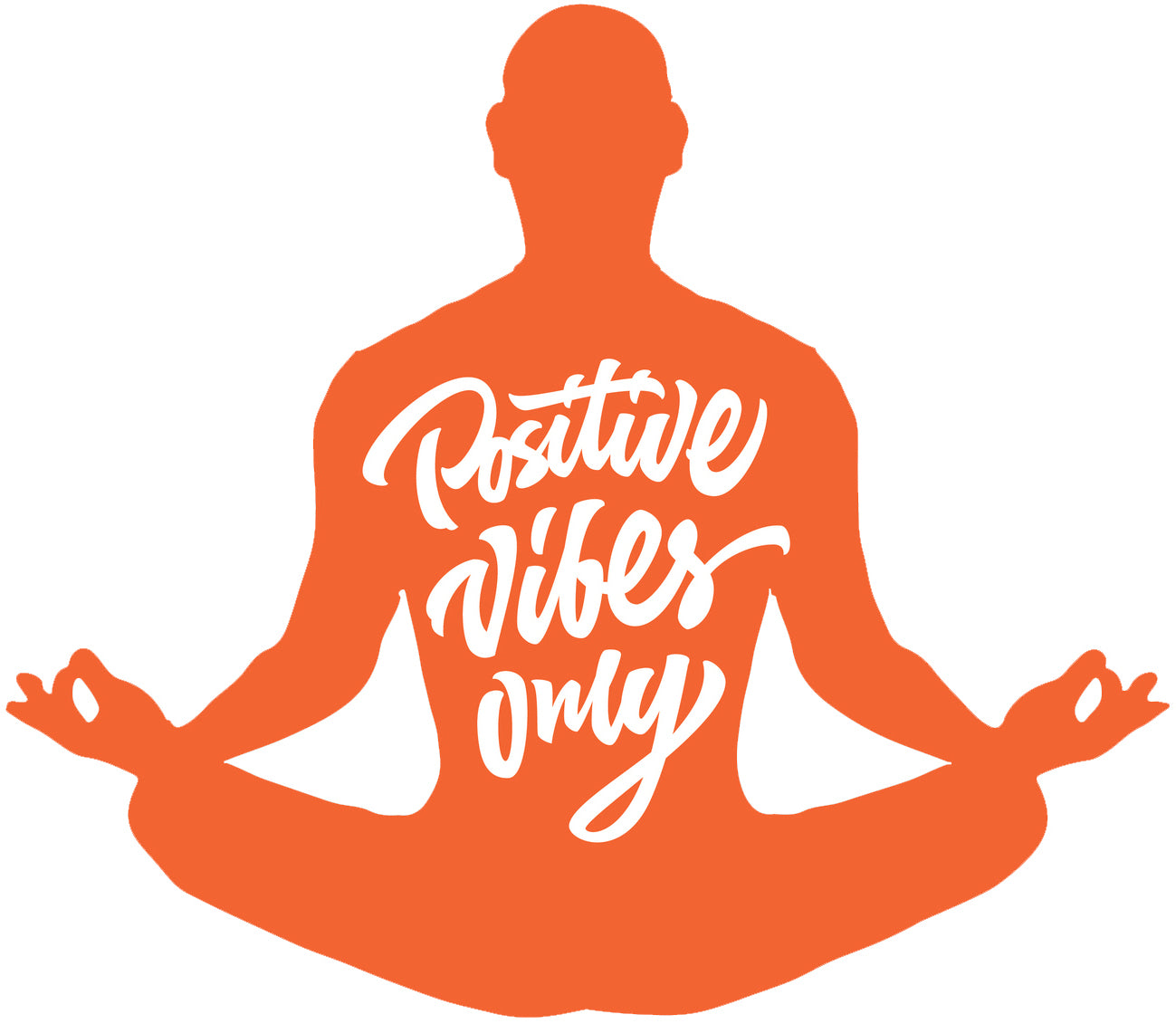 Positive Vibes Only Yoga Yogi Meditation Silhouette #1 Vinyl Decal Sticker