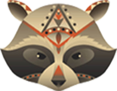Pretty Abstract Tribal Tattoo Animal Art Cartoon - Raccoon Vinyl Decal Sticker