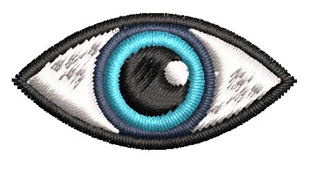 Iron on / Sew On Patch Applique Pretty Aqua Blue Eye Cartoon Embroidered Design