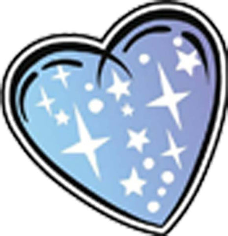 Pretty Girly Ballerina Dance Recital Cartoon Art - Blue Ombre Heart Vinyl Decal Sticker
