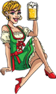Pretty Sexy Hot German Beer Maid Posing Cartoon Vinyl Decal Sticker