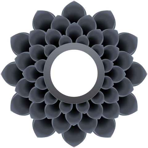 Pretty 3-D Optical Illusion Mandala Flower - Black Gray Vinyl Decal Sticker