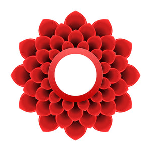 Pretty 3-D Optical Illusion Mandala Flower - Red Vinyl Decal Sticker