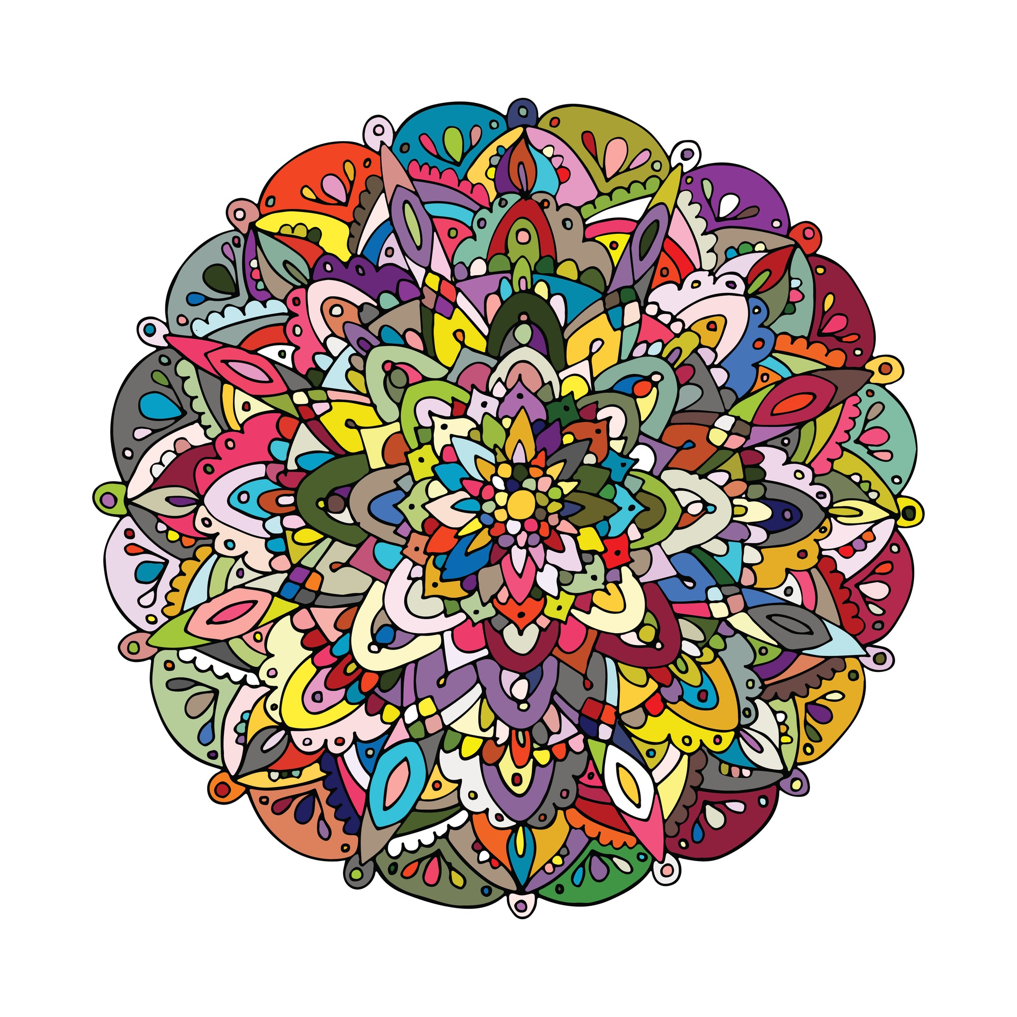 Pretty Abstract Rainbow Mandala Flower #2 Vinyl Decal Sticker