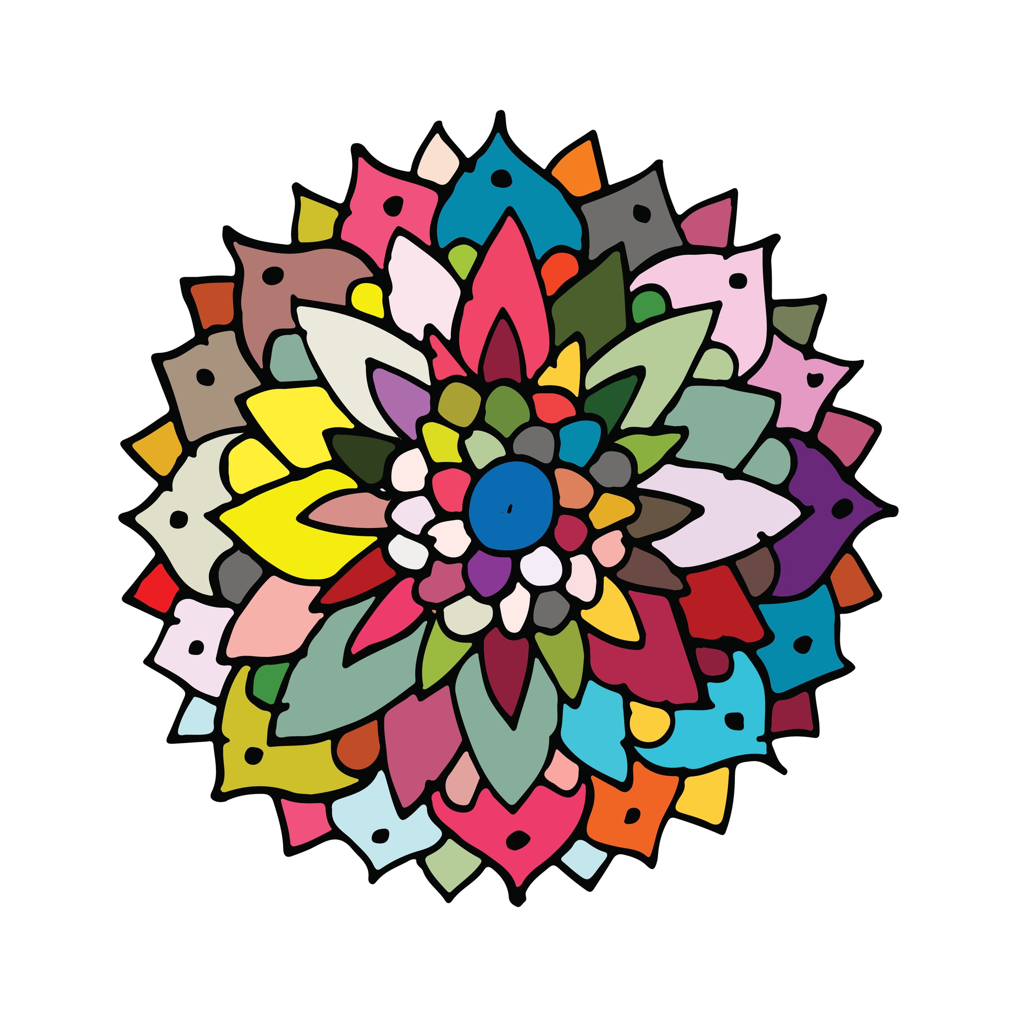 Pretty Abstract Rainbow Mandala Flower #3 Vinyl Decal Sticker