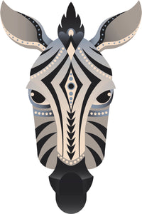 Pretty Abstract Tribal Tattoo Animal Art Cartoon - Zebra Vinyl Decal Sticker