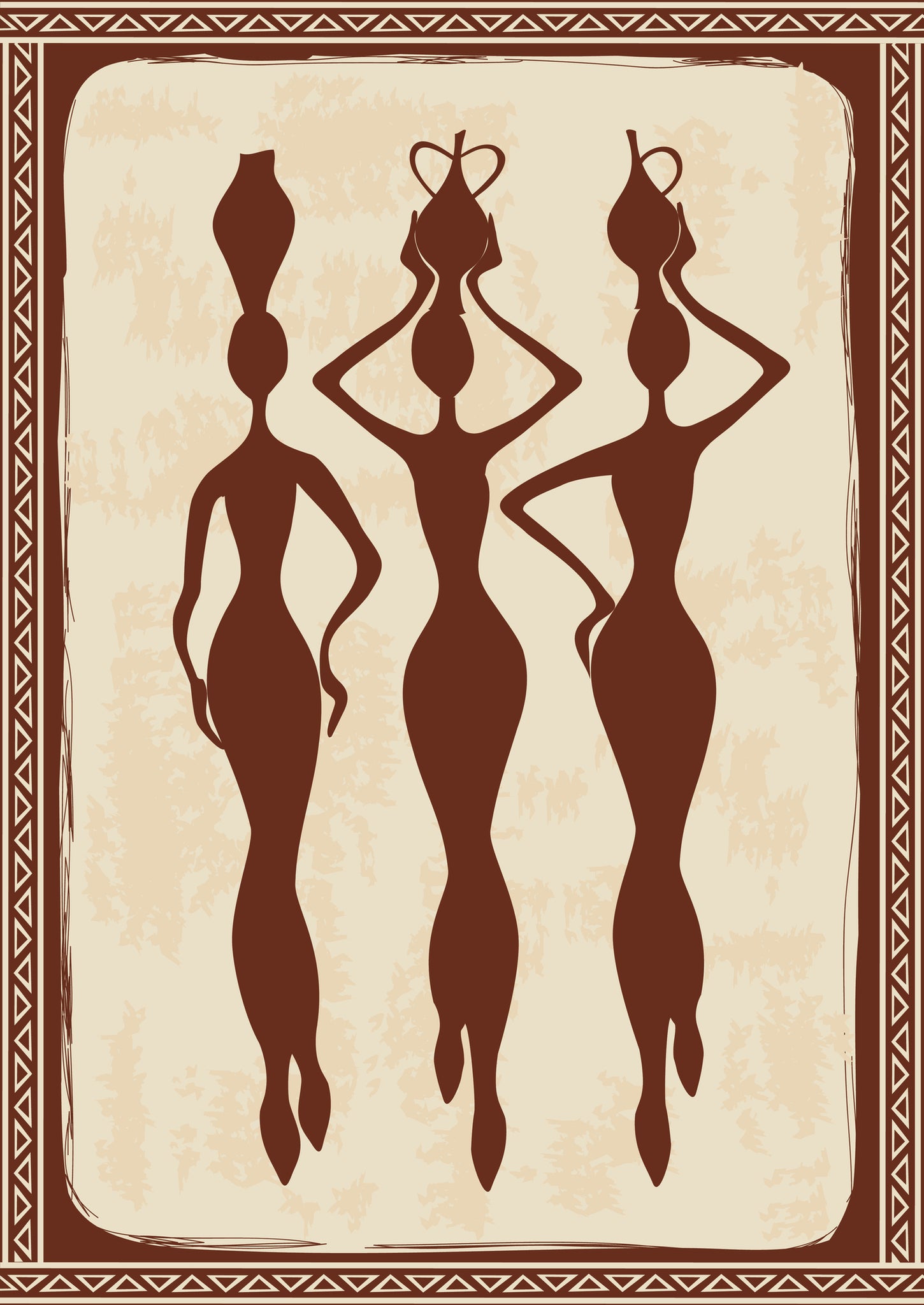 Pretty Ancient Civilization Women with Jars Cartool Silhouette Icon Vinyl Decal Sticker