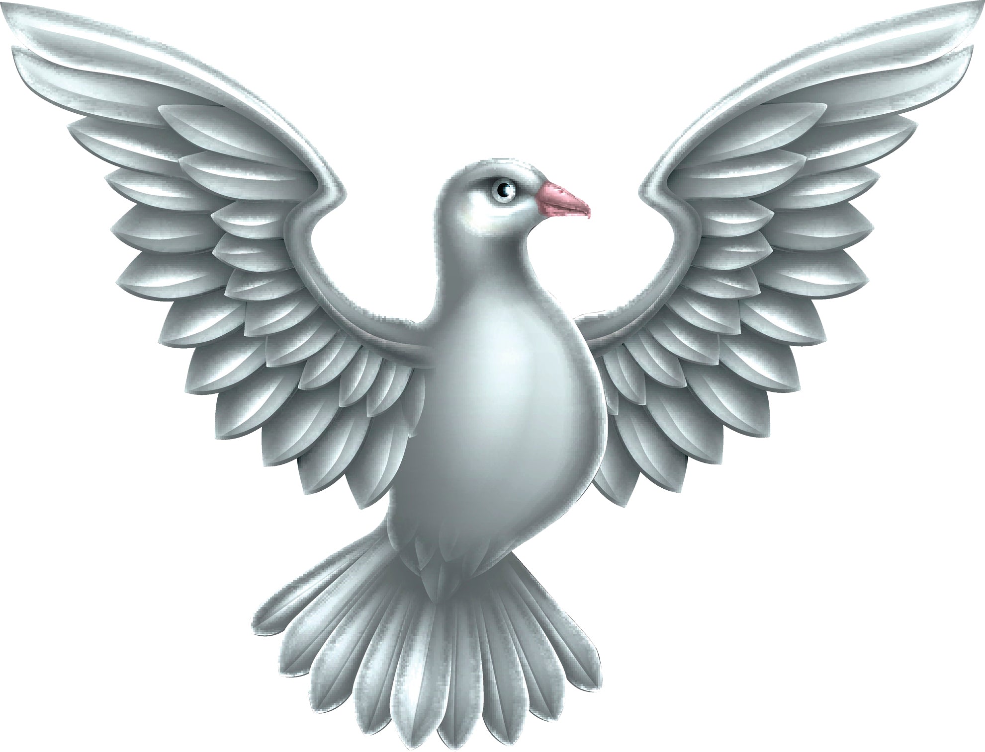 Pretty Angelic White Dove Cartoon Vinyl Decal Sticker