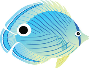 Pretty Colorful Exotic Tropical Fish Cartoon #8 Vinyl Decal Sticker