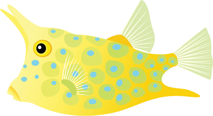 Pretty Colorful Tropical Fish Cartoon #5 Vinyl Decal Sticker