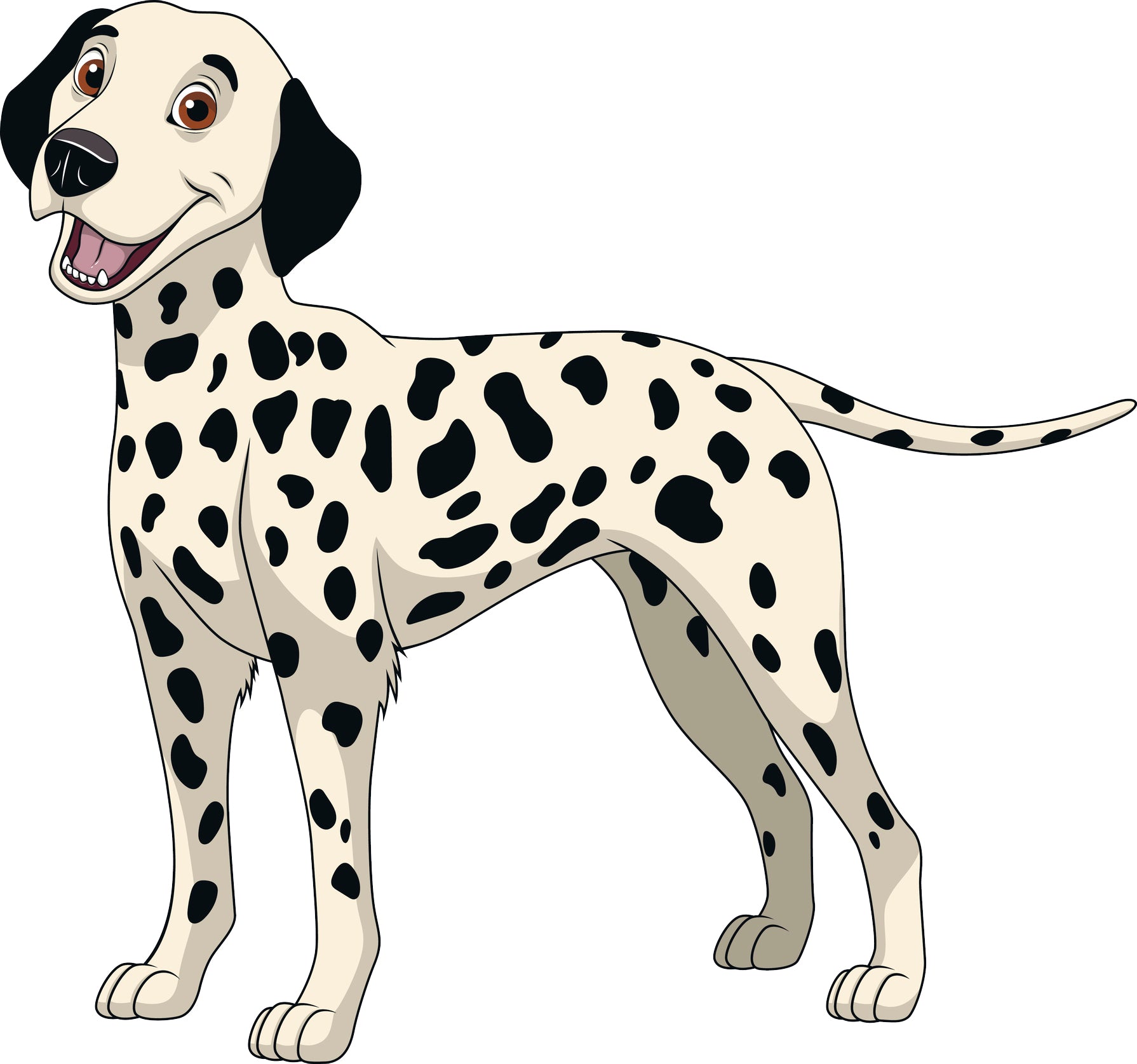 Pretty Cute Traditional Cartoon Puppy Dog - Dalmatian Vinyl Decal Sticker