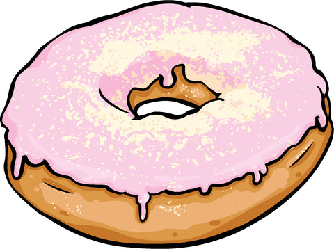 Pretty Delicious Yummy Cartoon Donut Doughnut Cartoon #4 Vinyl Decal Sticker