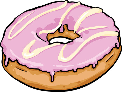 Pretty Delicious Yummy Cartoon Donut Doughnut Cartoon #5 Vinyl Decal Sticker