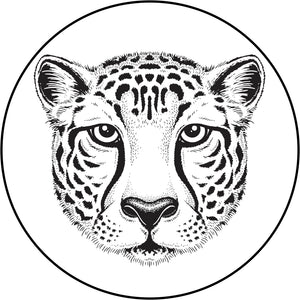 Pretty Majestic Zoo Animal Pen Sketch Head - Cheetah Vinyl Decal Sticker