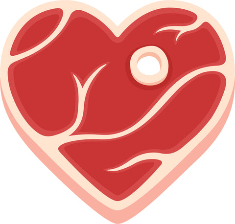Pretty Meatlover Heart Shaped Meat Steak Cartoon Vinyl Decal Sticker
