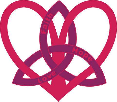 Pretty Purple Pink Celtic Knot Valentine Heart Faith Love Hope Icon Vinyl Decal Sticker