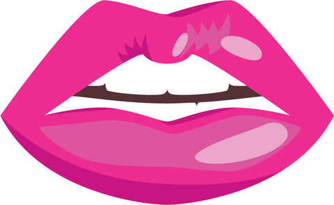 Pretty Sexy Pink Playful Lip Paint Art #6 Vinyl Decal Sticker