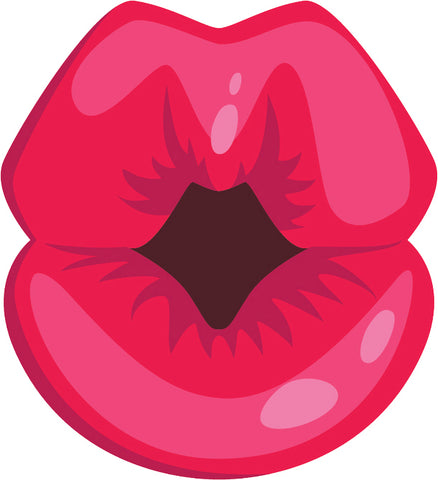 Pretty Sexy Pink Playful Lip Paint Art #7 Vinyl Decal Sticker