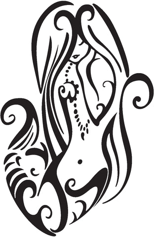 Pretty Sexy Tattoo Style Mermaid Fairy Cartoon Art - Mermaid #2 Vinyl Decal Sticker