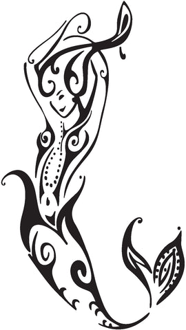 Pretty Sexy Tattoo Style Mermaid Fairy Cartoon Art - Mermaid #4 Vinyl Decal Sticker