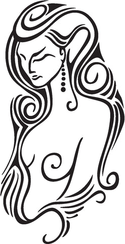 Pretty Sexy Tattoo Style Mermaid Fairy Cartoon Art - Mermaid #6 Vinyl Decal Sticker