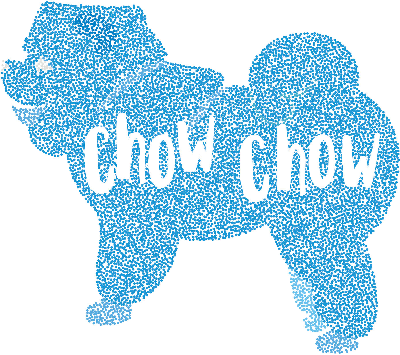 Pretty Speckle Cartoon Art Puppy Dog - Chow Chow Vinyl Decal Sticker