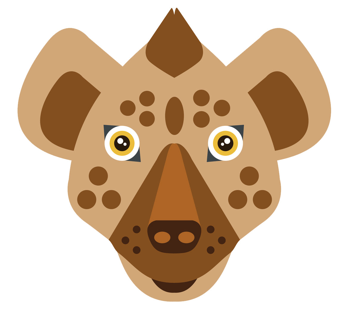 Pretty Tribal Brown Hyena Head Cartoon Vinyl Decal Sticker