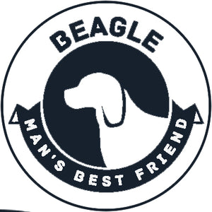 Pure Breed Puppy Dog Silhouette with Man's Best Friend Banner Icon #1 - Beagle Vinyl Decal Sticker