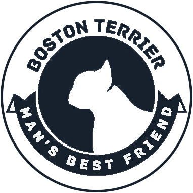 Pure Breed Puppy Dog Silhouette with Man's Best Friend Banner Icon #1 - Boston Terrier Vinyl Decal Sticker