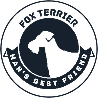 Pure Breed Puppy Dog Silhouette with Man's Best Friend Banner Icon #1 - Fox Terrier Vinyl Decal Sticker