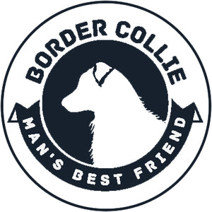 Pure Breed Puppy Dog Silhouette with Man's Best Friend Banner Icon #2 - Border Collie Vinyl Decal Sticker