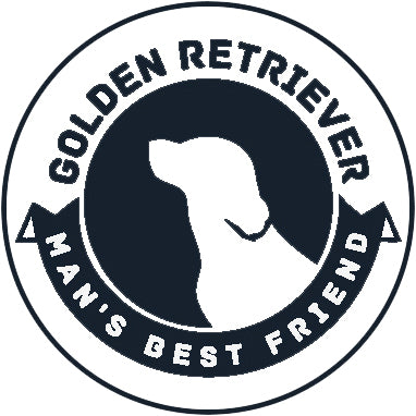Pure Breed Puppy Dog Silhouette with Man's Best Friend Banner Icon #2 - Golden Retriever Vinyl Decal Sticker