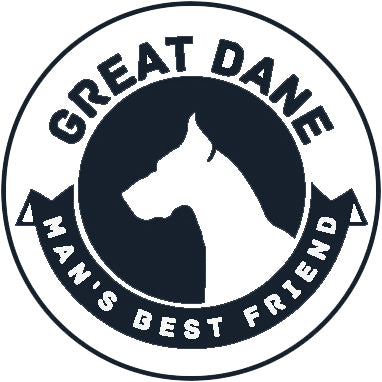 Pure Breed Puppy Dog Silhouette with Man's Best Friend Banner Icon #2 - Great Dane Vinyl Decal Sticker