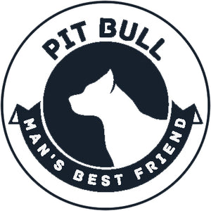Pure Breed Puppy Dog Silhouette with Man's Best Friend Banner Icon #2 - Pit Bull Vinyl Decal Sticker