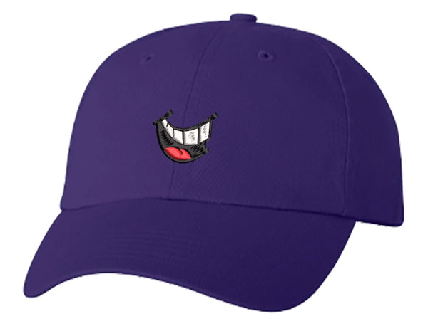 Unisex Adult Washed Dad Hat Happy Smiling Smile Cartoon Mouth Embroidery Sketch Design