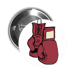Round Pinback Button Pin Brooch Red Boxing Gloves Fighter Strong Sport Equipment Cartoon