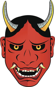 Red Evil Horned Demon Devil Cartoon Vinyl Decal Sticker
