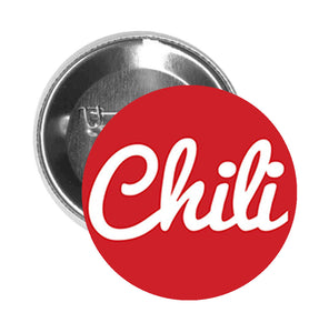 Round Pinback Button Pin Brooch Red Hot Chilli Chili Vegetable Cartoon Emoji - Chili - Zoom