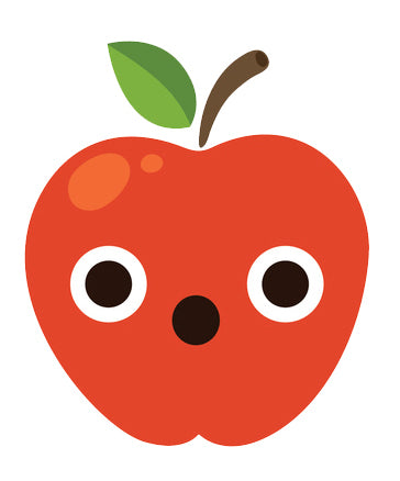 Red Juicy Apple Emoji - Embarrassed Vinyl Decal Sticker
