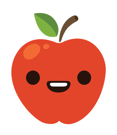 Red Juicy Apple Emoji - Happy Vinyl Decal Sticker