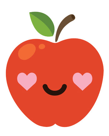 Red Juicy Apple Emoji - In Love Vinyl Decal Sticker