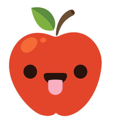 Red Juicy Apple Emoji - Peaceful Zen Vinyl Decal Sticker