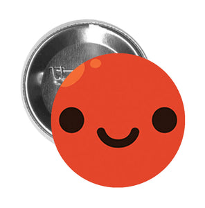 Round Pinback Button Pin Brooch Red Juicy Apple Emoji - Smiley - Zoom