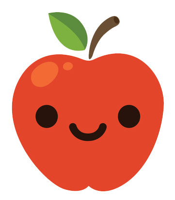 Red Juicy Apple Emoji - Silly Vinyl Decal Sticker