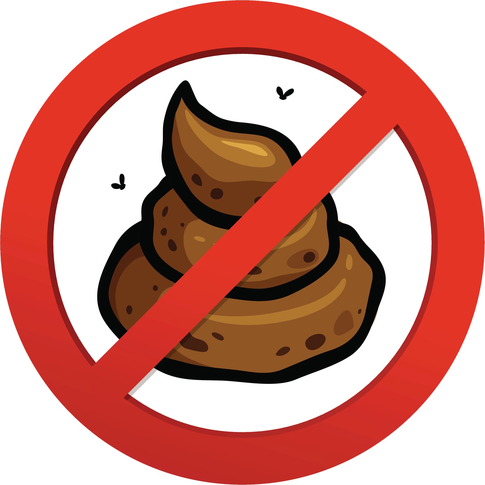 Retro Anti Poop Stink Emoji Sign Cartoon Vinyl Decal Sticker