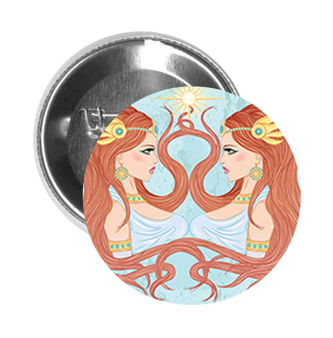 Round Pinback Button Pin Brooch Sexy Gemini Siren Twins