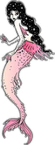 Sexy Japanese Dream Comic Art Cartoon - Pink Mermaid Geisha Vinyl Decal Sticker