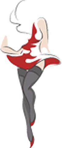 Sexy Vintage Pin Up Girl Woman Sketch - Red Vinyl Decal Sticker