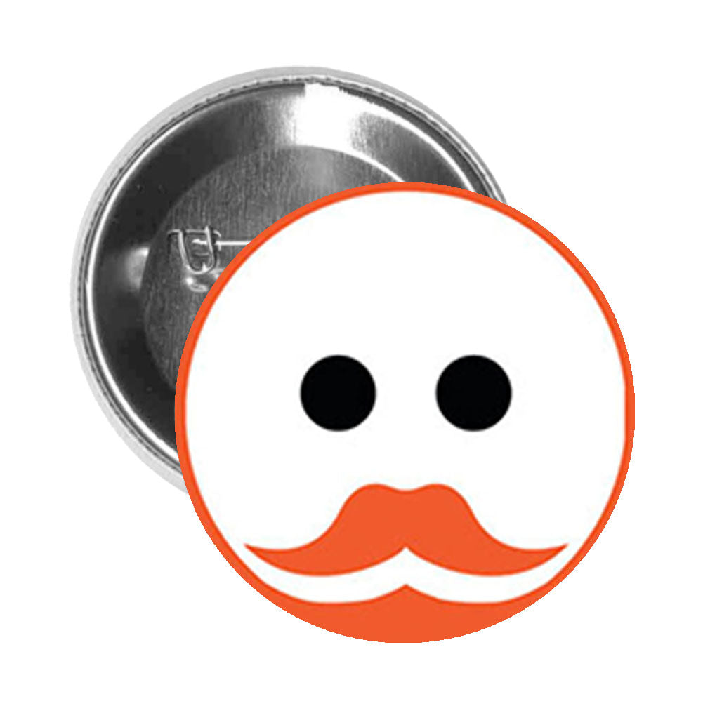 Round Pinback Button Pin Brooch Silly Red Haired Bearded Man Emoji #11 - Zoom