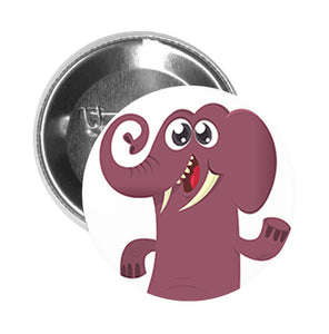 Round Pinback Button Pin Brooch Silly Adorable Goofy Nursery Animal Cartoon - Elephant